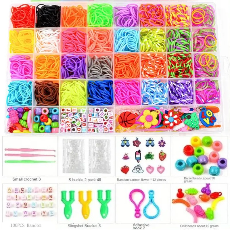 Charm Bracelet Beads - 4300pcs+ 32Colour Vibrant Color Rubber Band