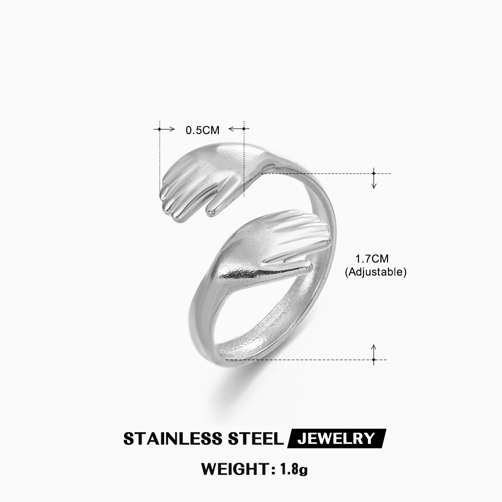 Interlocking Embrace Ring For  - Minimalist Ring Stackable 评论和价格