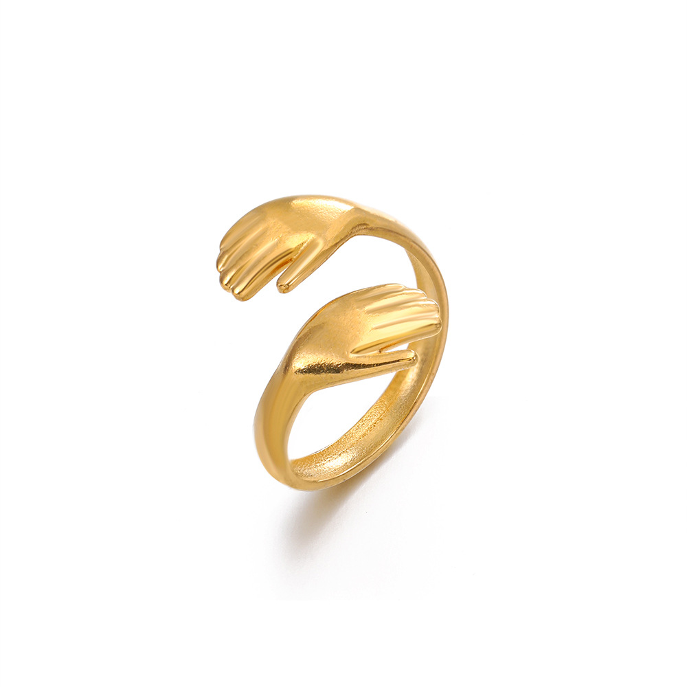 Interlocking Embrace Ring For  - Minimalist Ring Stackable 评论和价格