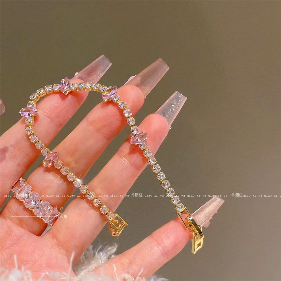 Pink Full Diamand Zircon Brace - Best Jewelry Watches 评论和价格