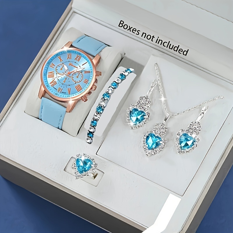 Elegant Rose Gold Sky-Blue Lov - Stones Watches & Jewelry In Sweden Ab 评论和价格