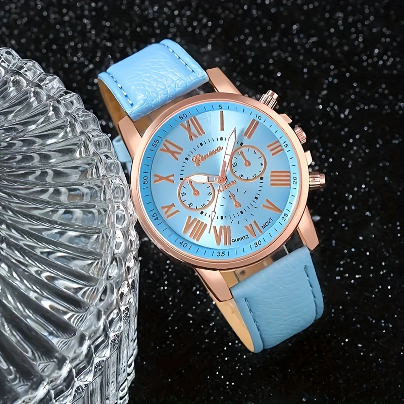 Elegant Rose Gold Sky-Blue Lov - Stones Watches & Jewelry In Sweden Ab 评论和价格