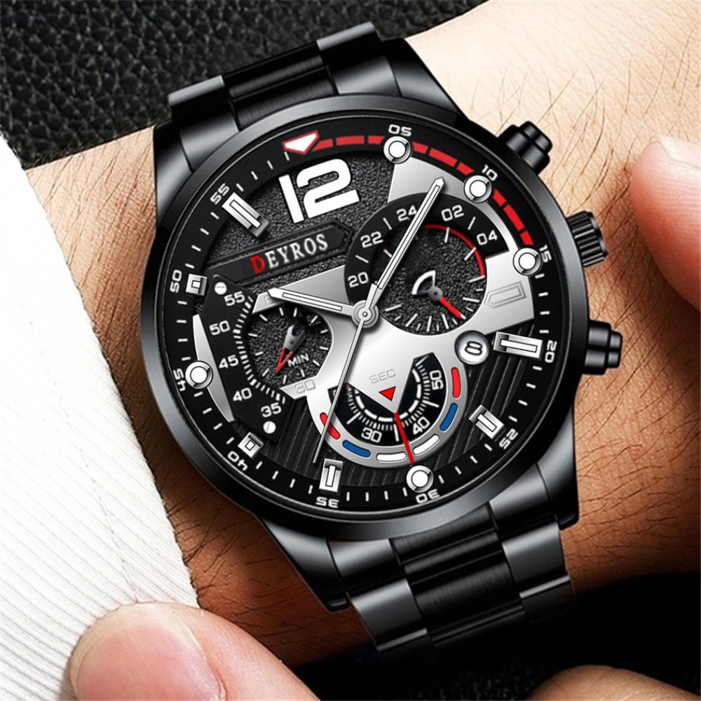 3pcs/set Fashion Men's Watch B - Best Jewelry Watches 评论和价格