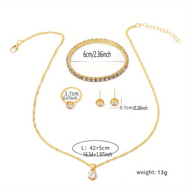 4-Piece Minimalist Zircon Jewe - Minimalist Ring Stackable 评论和价格