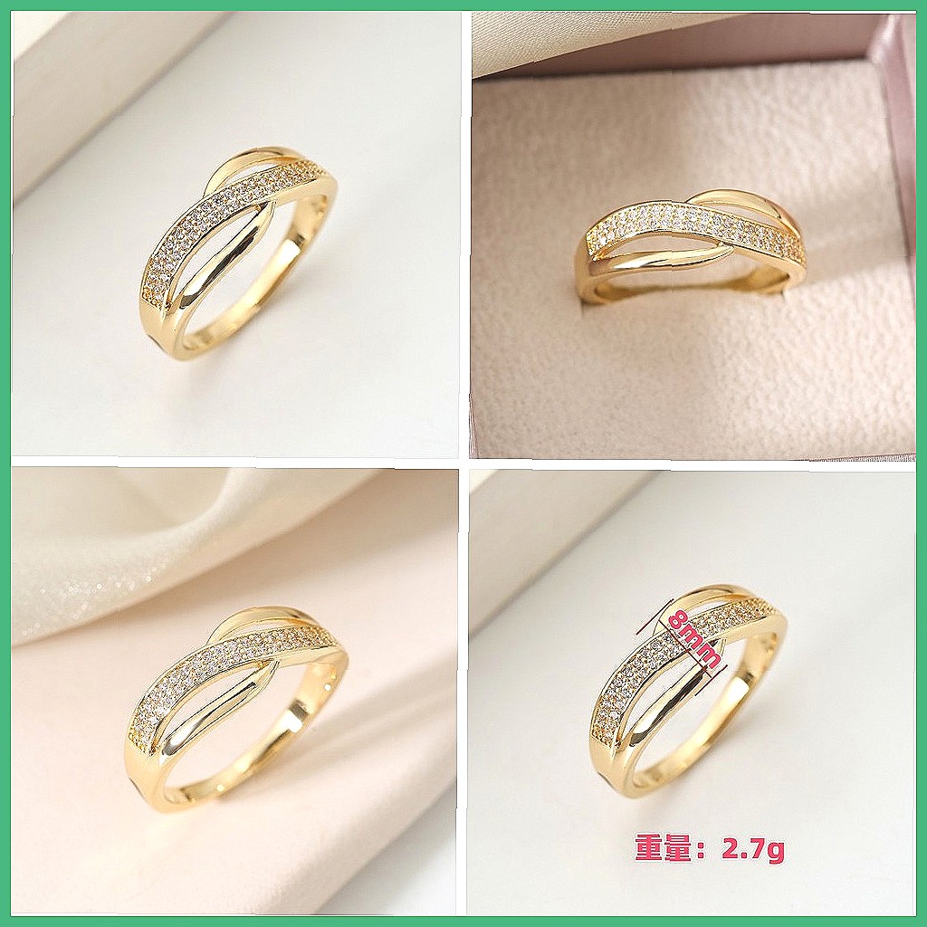 Cross Finger Ring Set with Ful - Minimalist Ring Stackable 评论和价格