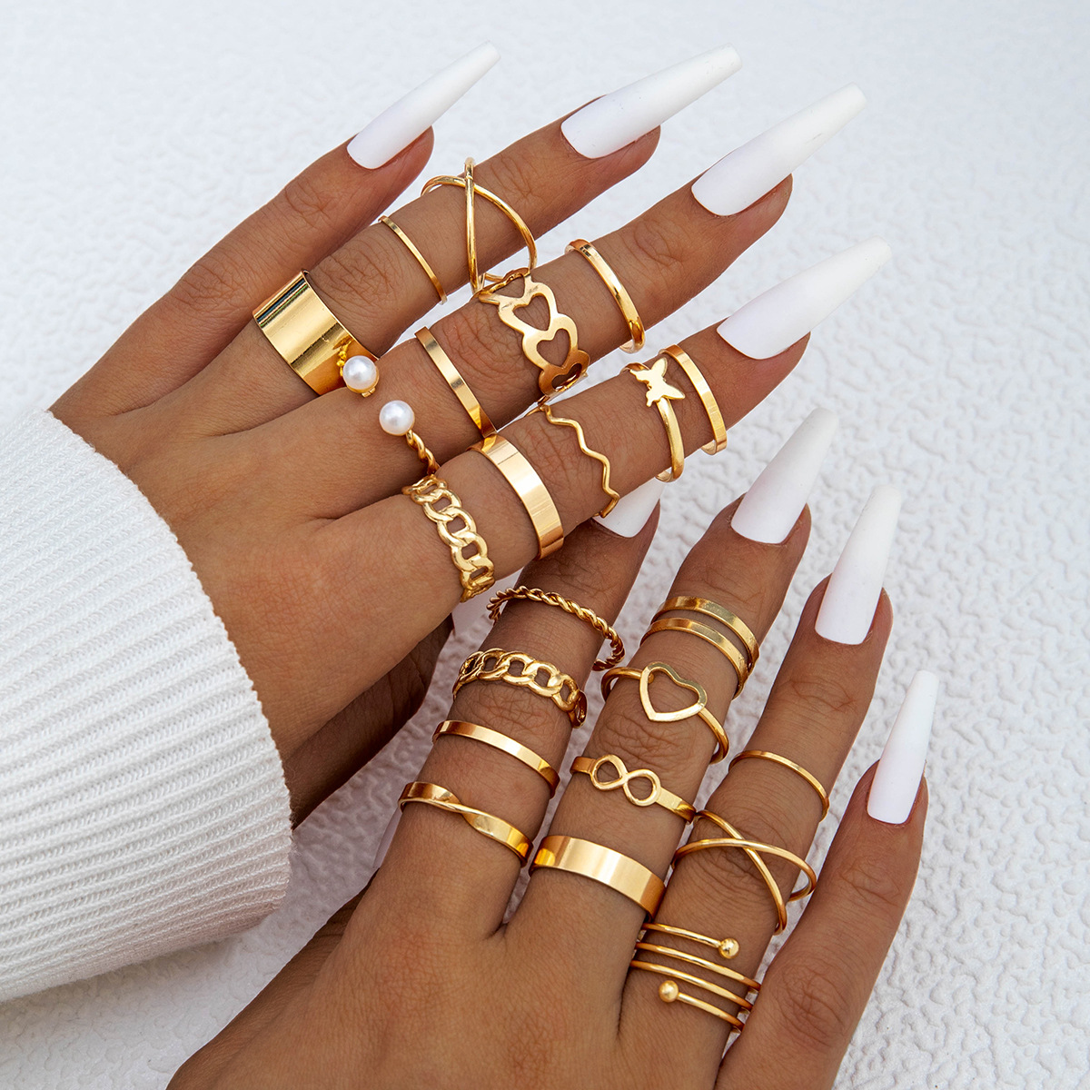 Butterfly Figure 8 Ring Set 14 - Minimalist Ring Stackable 评论和价格