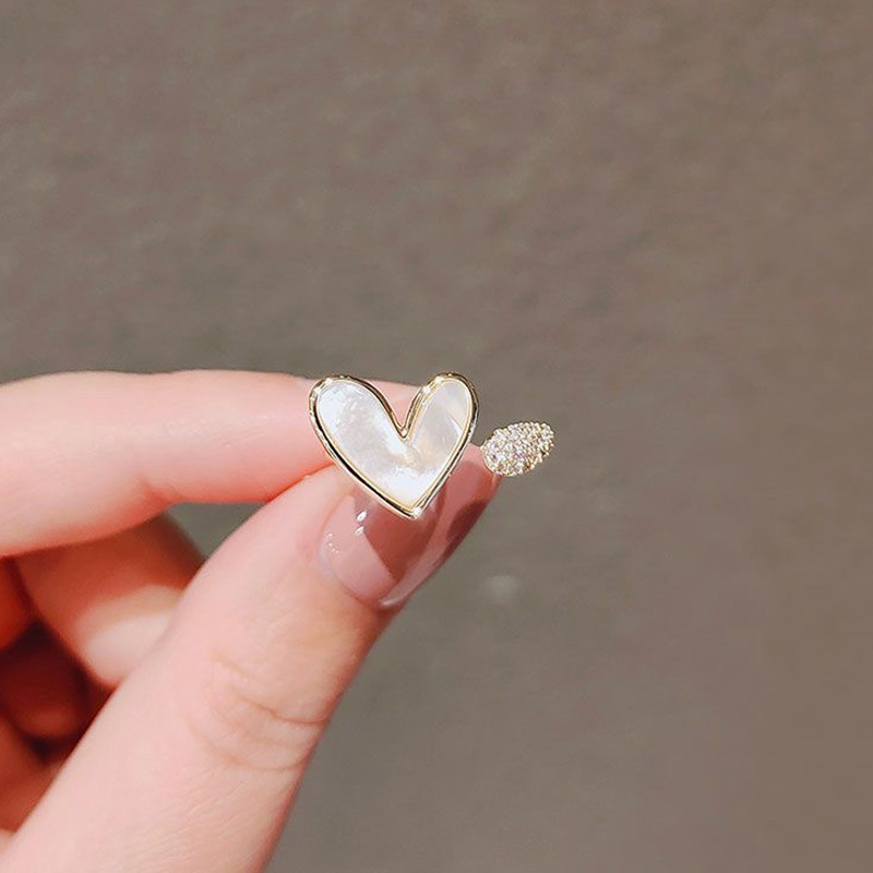 Geometric Heart Ring Adjustabl - Minimalist Ring Stackable 评论和价格
