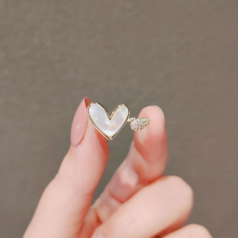 Geometric Heart Ring Adjustabl - Minimalist Ring Stackable 评论和价格