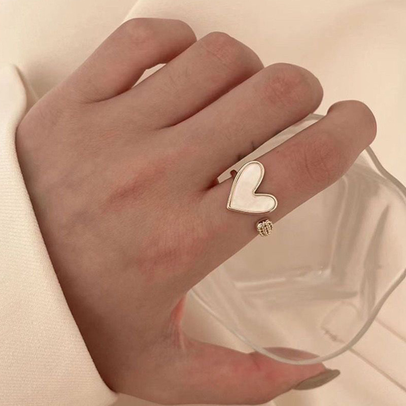 Geometric Heart Ring Adjustabl - Minimalist Ring Stackable 评论和价格