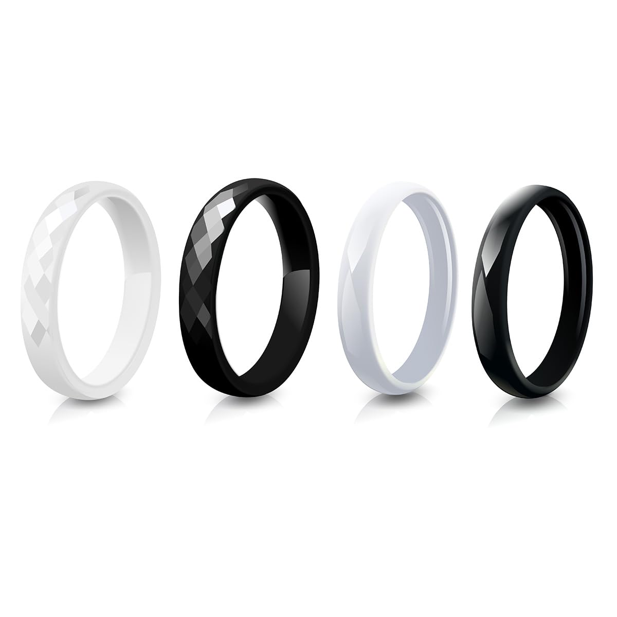 3mm Ceramic Wedding Band for W - Minimalist Ring Stackable 评论和价格