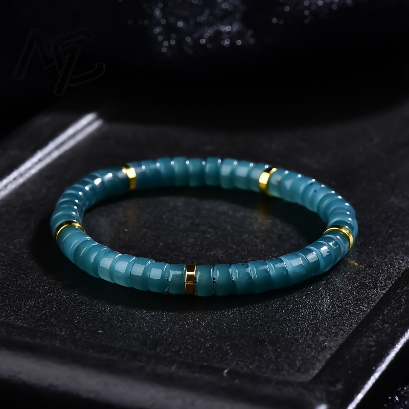 Natural Jadeite Blue Water Aba - Charm Bracelet Beads 评论和价格