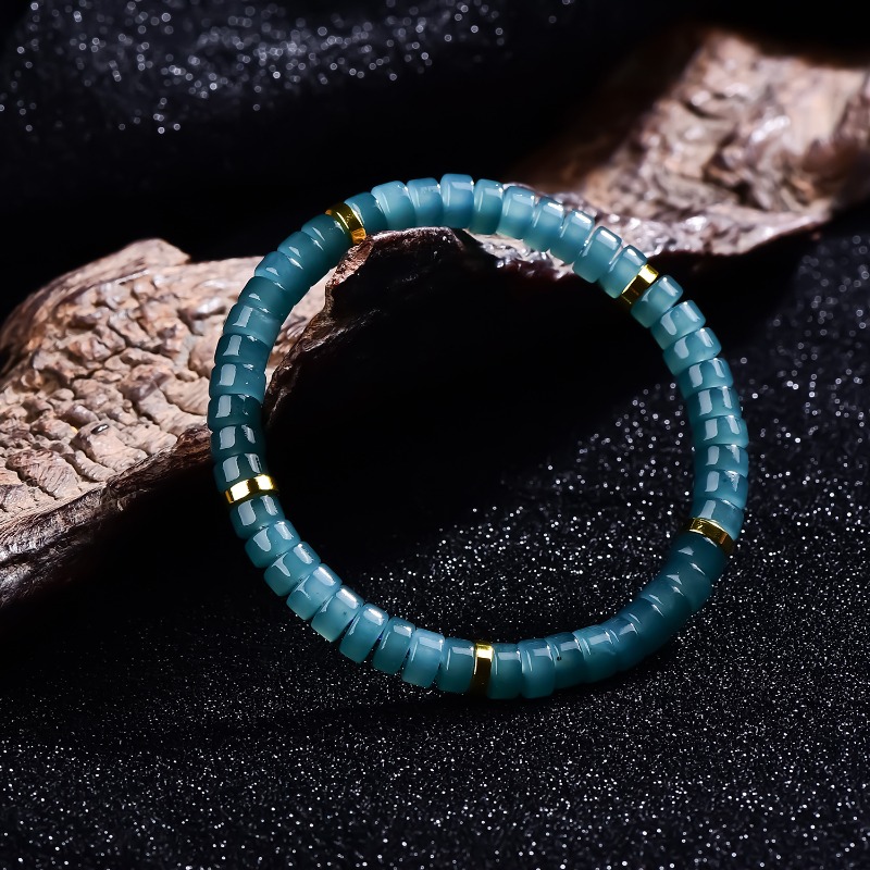 Natural Jadeite Blue Water Aba - Charm Bracelet Beads 评论和价格
