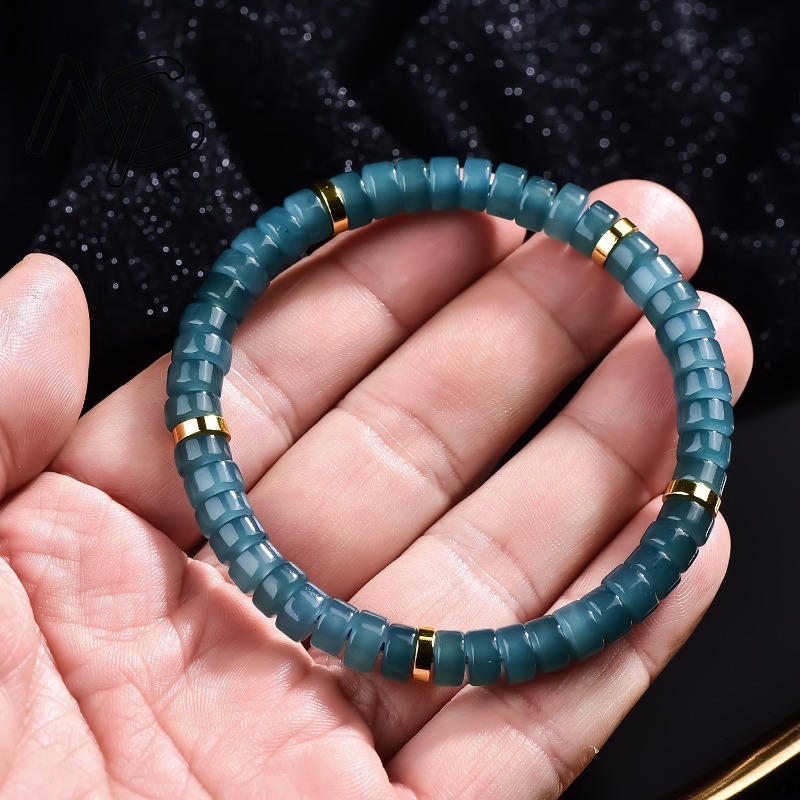 Natural Jadeite Blue Water Aba - Charm Bracelet Beads 评论和价格