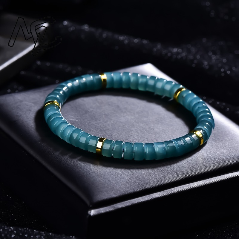 Natural Jadeite Blue Water Aba - Charm Bracelet Beads 评论和价格