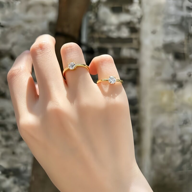 14K Gold Filled 5A CZ Ring for - Minimalist Ring Stackable 评论和价格