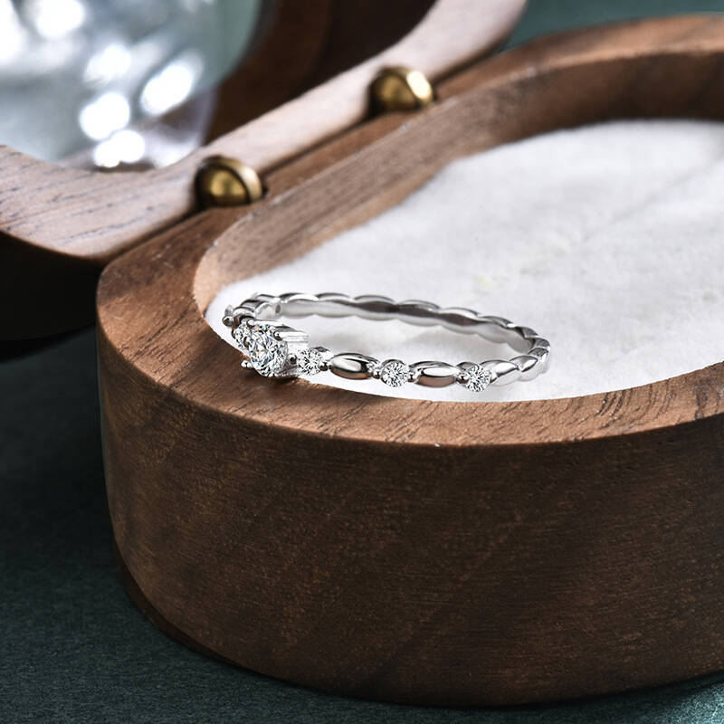 925 Sterling Silver Bamboo Sta - Minimalist Ring Stackable 评论和价格