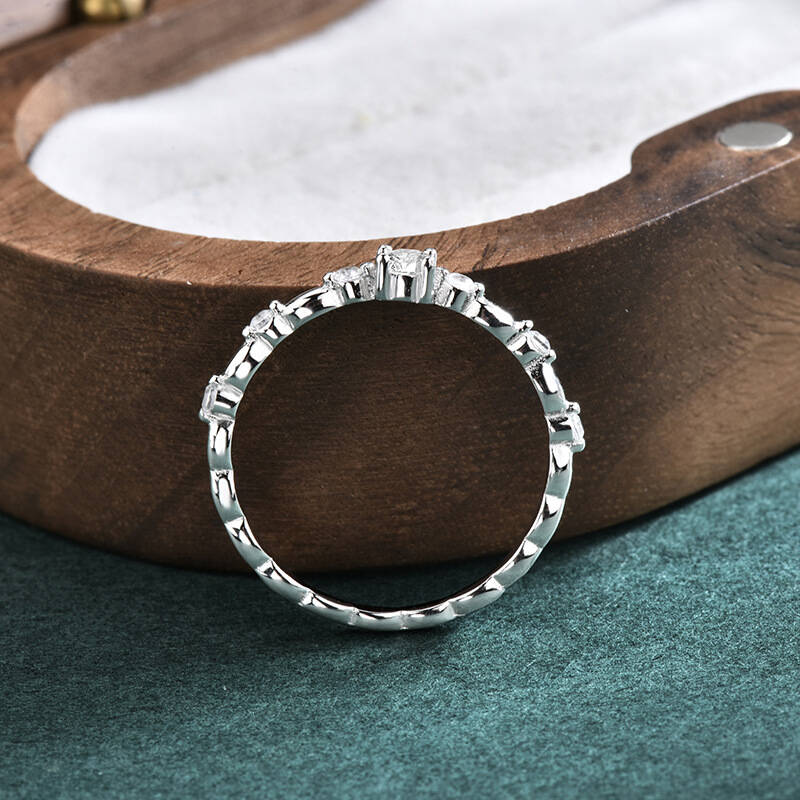 925 Sterling Silver Bamboo Sta - Minimalist Ring Stackable 评论和价格