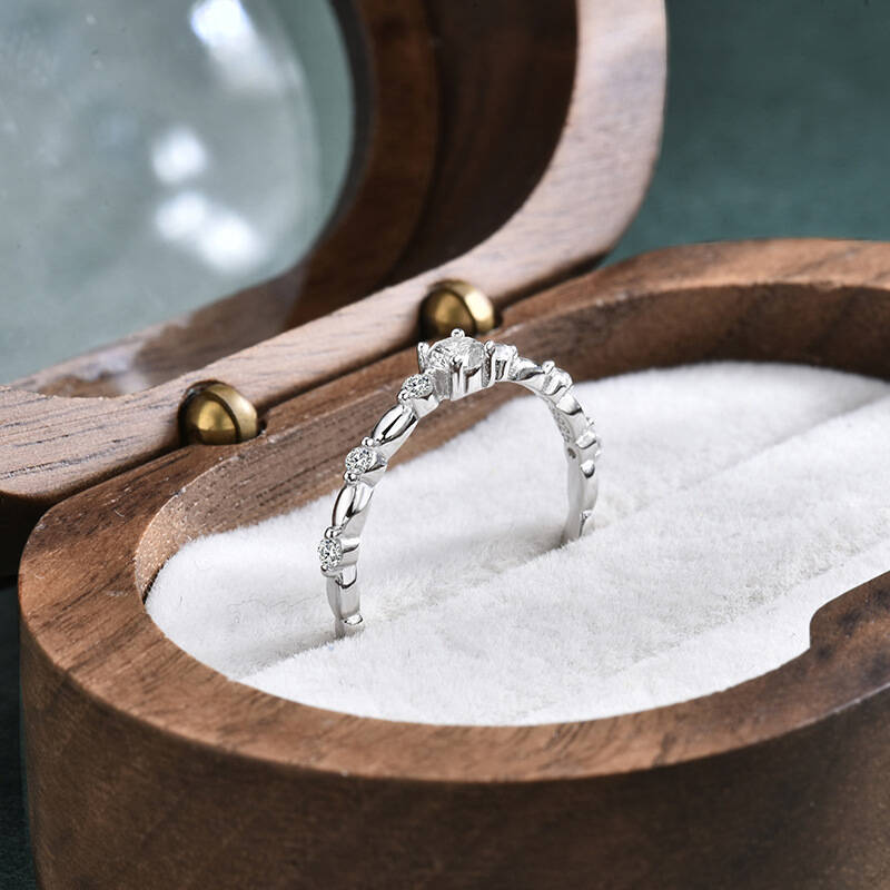 925 Sterling Silver Bamboo Sta - Minimalist Ring Stackable 评论和价格
