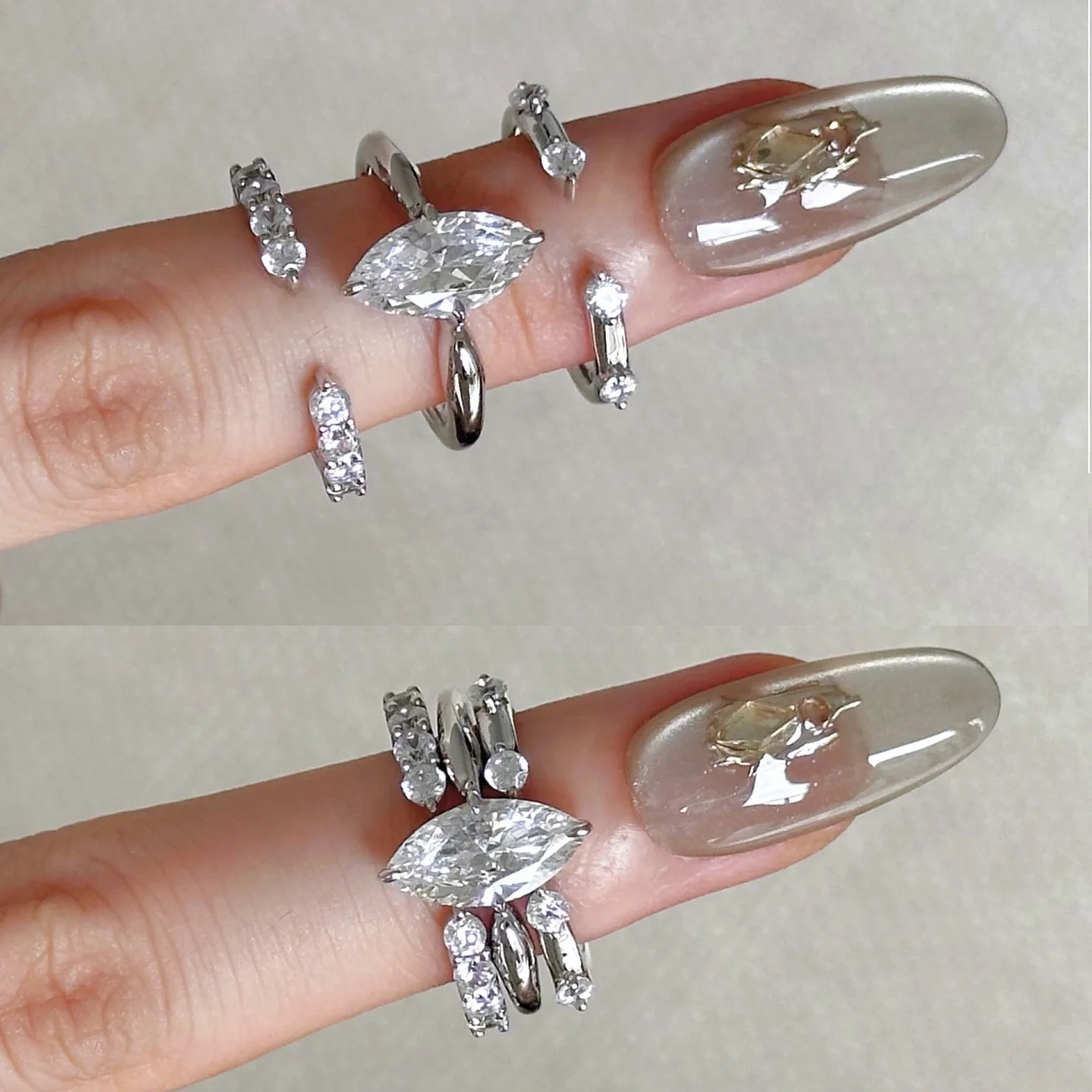 Minimalist Style Three in One  - Minimalist Ring Stackable 评论和价格