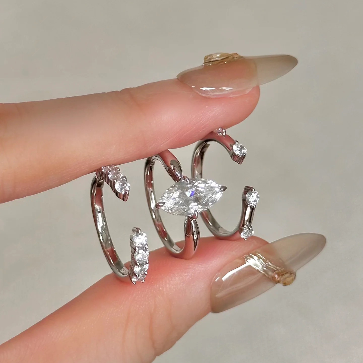 Minimalist Style Three in One  - Minimalist Ring Stackable 评论和价格